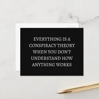 Everything is a conspiracy theory postcard