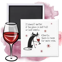 Room for More Wine Funny Quote with Cat Magnet
