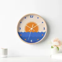 Ocean sunset minimalist scene clock