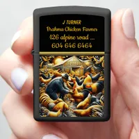 Caring for Leghorn Chickens at Sunrise on the Farm Zippo Lighter