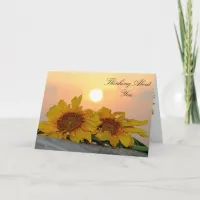 Thinking about You and Missing You Sunflower Card