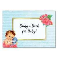 Bring a Book for Baby Vintage Girl and Roses Card