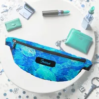 Abstract, modern, turquoise mosaic, custom  fanny pack