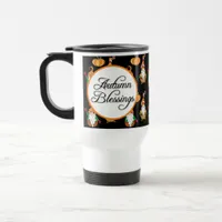 Autumn Blessings Fall Themed Gnomes   Travel Mug