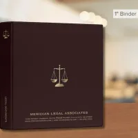 Burgundy Gold Scales of Justice Logo 3 Ring Binder