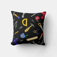 Boy's Throw Pillow with Collage of Tools