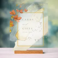 Wildflower Wedding Cards & Gifts Gold ID954 Acrylic Sign