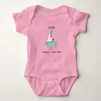 Personalized Daddy's First Mate Sailboat Baby Girl Baby Bodysuit