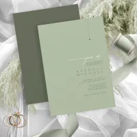 Simply Chic Wedding Thank You Sage/Moss ID1046 Invitation