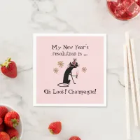 Oh Look! Champagne! New Year's Cat Napkins