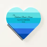 Summer Fresh Blue Heart-shaped Spiral Notebook