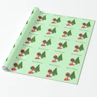 Cute White Christmas Duck Wearing a Wreath Wrapping Paper