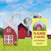 Add Your Name to Red Barn with Blue Sky Keychain