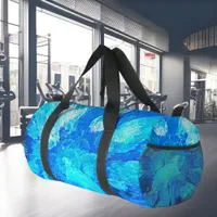 Abstract, modern, turquoise mosaic duffle bag