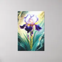 *~* Swirl Iris  Flower Artsy Iris Painting AP84 Canvas Print