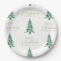 Green Pagoda Christmas Tree Pattern Paper Plate