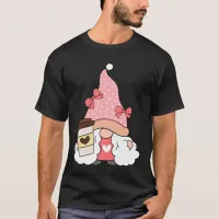 Girl Gnome Coffee Lover Wearing Pink Unisex T-Shirt