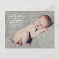 Elegant Scroll Mod baby birth announcement