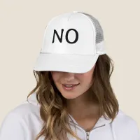 The Word No Simple Minimalist Statement Text Trucker Hat