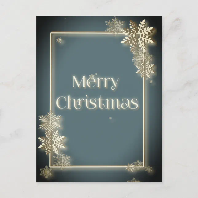 Luxury Merry Christmas with snow crystals Postcard