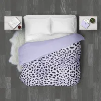 Classy Leopard/Tiny Stars Patterns Violet ID915 Duvet Cover