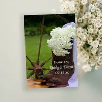 Rustic Hydrangea Cowboy Boots Wedding Thank You