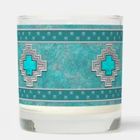 Southwest Turquoise Stone Geometric Pattern Scented Candle