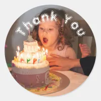 Happy Birthday Daughter Name And Photo Thank You Classic Round Sticker