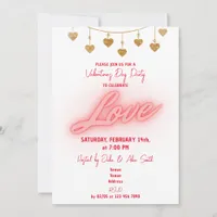 String of Love Hearts Valentine's Day Party Invitation