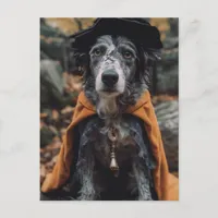 Adorable Halloween Dog AI Art Postcard