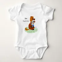 Funny and cute pony with baby - cute  baby bodysuit