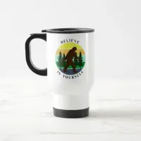 Believe in Yourself | Vintage Sunset Bigfoot   Travel Mug