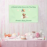 Sweet Little One on the Way Green Baby Shower Banner