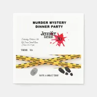 Murder mystery birthday dinner party crime scene   napkins