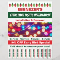 Christmas Lights Installation With Tear Off Strips Flyer