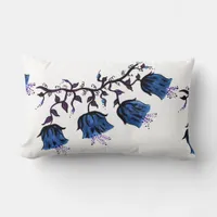 Blue Canterbury Bells Vine Flowers Lumbar Pillow