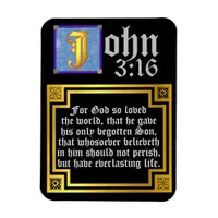 John 3:16 Illuminated Letter Easter Bible Quote Magnet