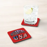 Missouri Picture and USA Text Beverage Coaster