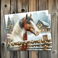 Brown and White Horse Country Christmas   Tissue Paper