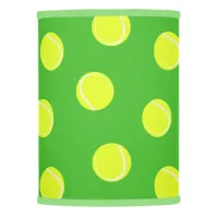 Tennis Player Yellow Balls on Green Patterned Lamp Shade