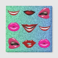 Urban Funky Hip Cool Lips Pattern Magnet