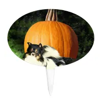 Dog Protecting Large Pumpkin Cake Topper