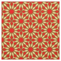 Yellow & Red Elegant Mosaic Geometric Pattern Fabric