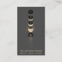 *~* Universe Gold  Moon Phases Glitter Cosmic Business Card