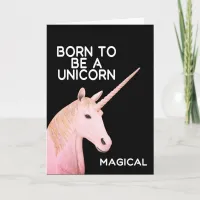 Born to Be a Unicorn Statue Head and Magical Card