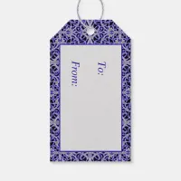 Purple and Silver Lace Pattern Gift Tags