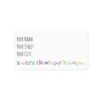 Colorful ABC Rainbow Crayons Kid's Handwriting Label