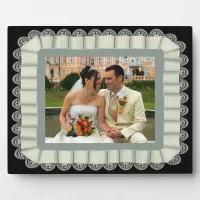 Personalized Wedding Photo Ivory Lace Ribbon Frame