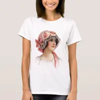 Vintage Lady in Silk Flowered Bonnet T-Shirt
