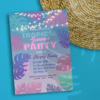 Lively Pastel Colored Exotic Tropical Summer Party Invitation